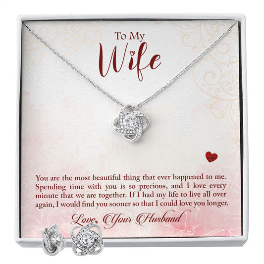To my wife necklace & earring set